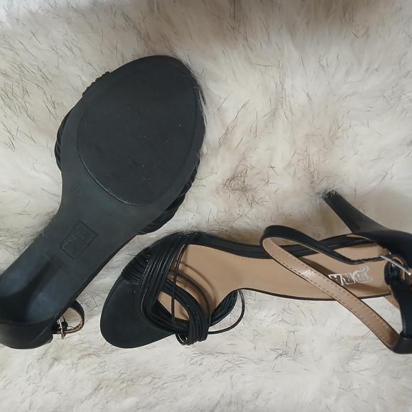 Brash Black Strappy Heels - Picture 1 of 1